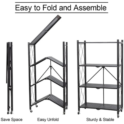 Tier Storage Shelves Foldable Storage Shelf Rack Storage Shelving On Wheels For Kitchen