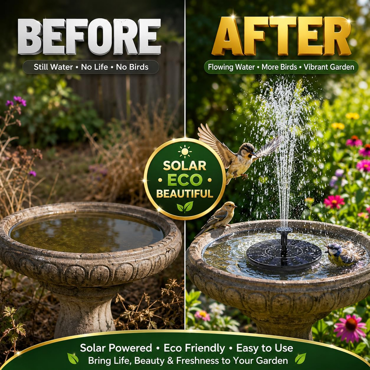 Solar Bird Bath Water Fountain Pump