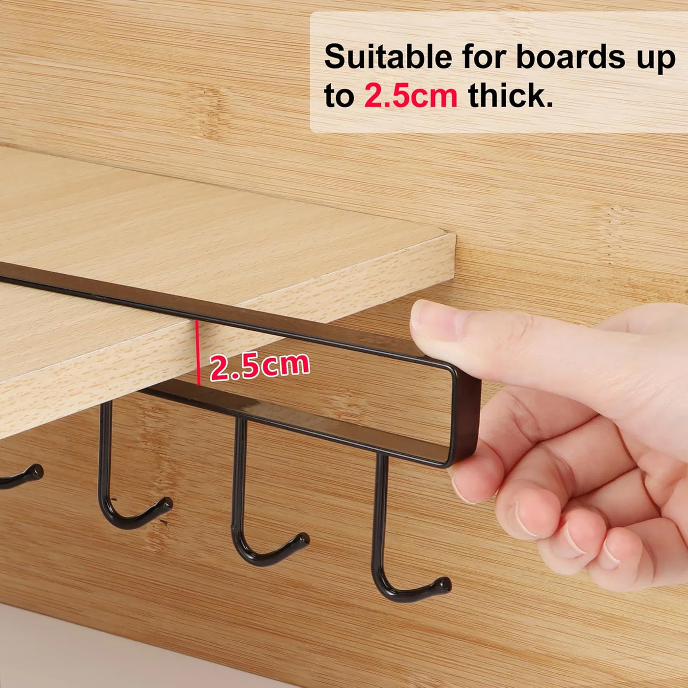 Stainless steel 6 hook organizer