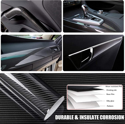7D Carbon Fiber Vinyl Wrap, Self Adhesive Film, Waterproof Wrap Roll