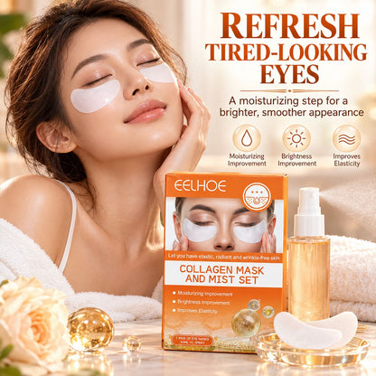 EELHOE Collagen Eye Mask & Vitamin C Mist Set – 1 Pair + 50ml