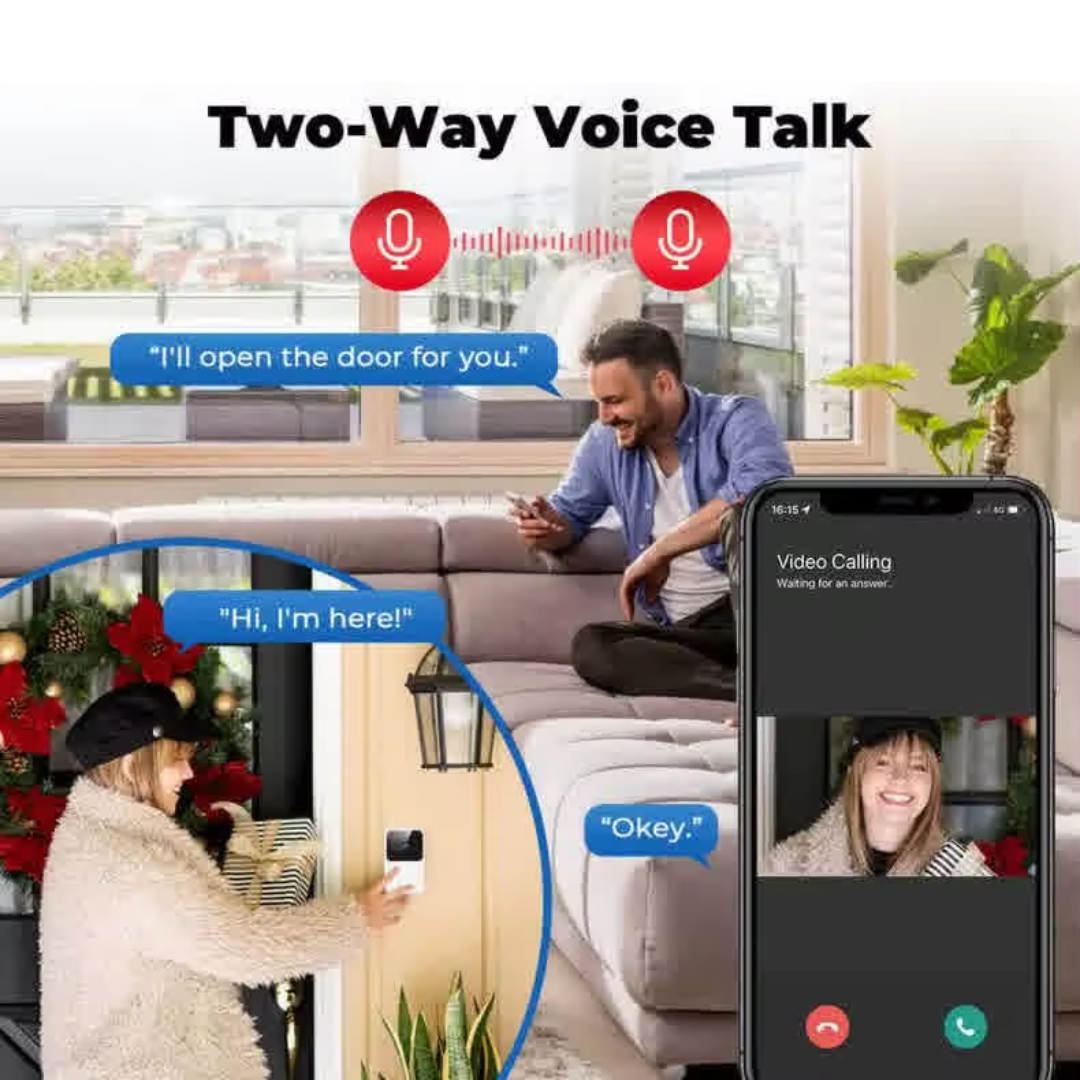 Smart Doorbell Camera Wireless with Bell 1080P