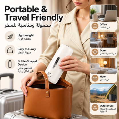 Portable Mini Electric Kettle 400 ml Travel Water Boiler with Fast Heating Function, Compact Hot Water Maker for Tea, Coffee & Milk, Electric Flask for Office, Home, Hotel and Camping