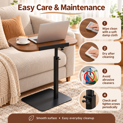 Adjustable C-Shaped Side Table – 360° Swivel Laptop Table