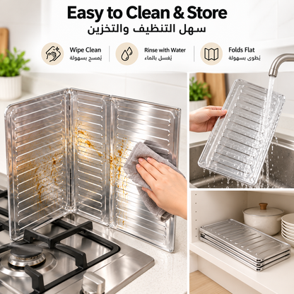 Splatter Guards | Splash Guard for Stove Top | 3 Sided Oil Splatter Guard |for Frying Stove Splatter Guard Anti Oil Barrier Nonstick Aluminum Foil Shield Guard for Kitchen Cooking Guard