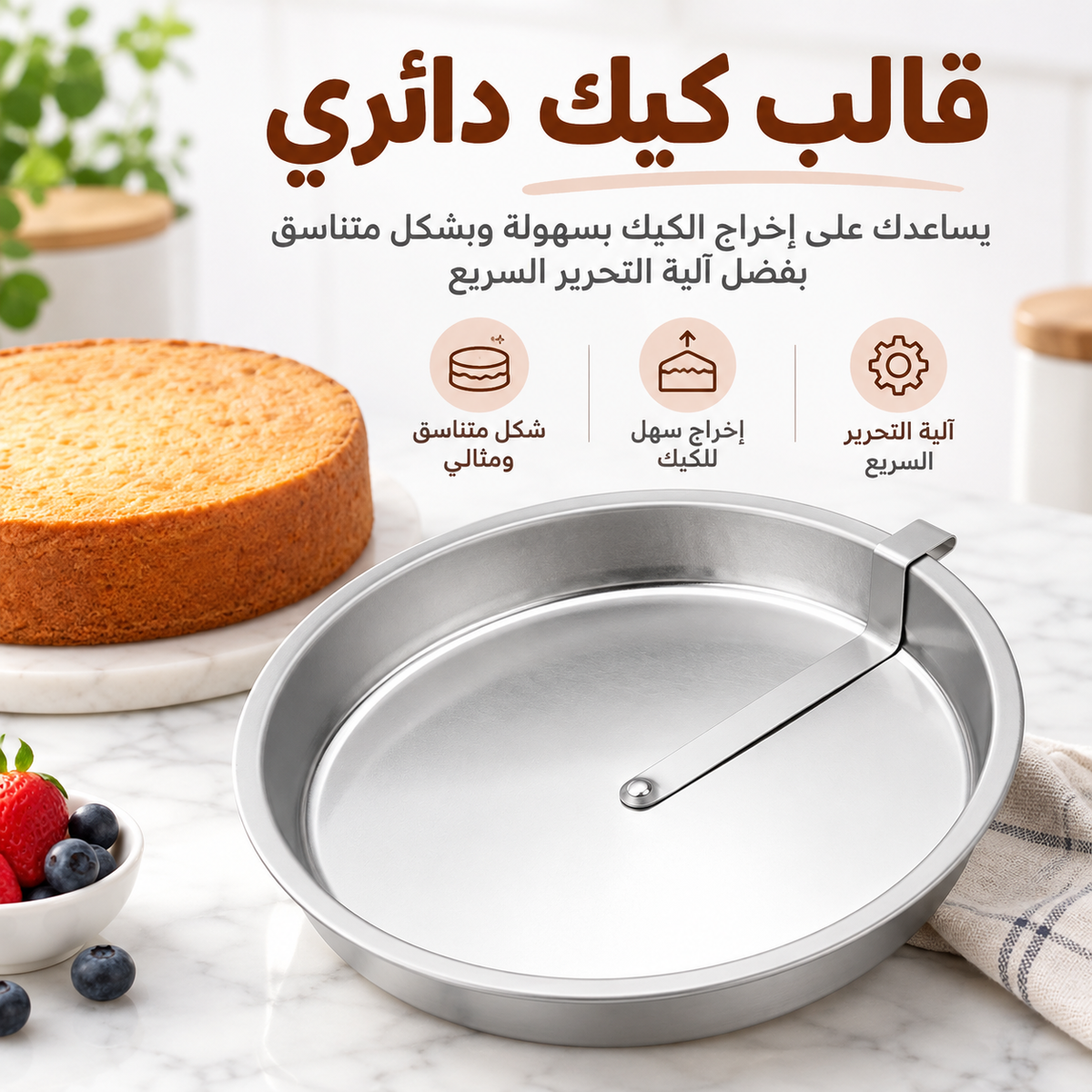 Round Cake Pan Metal Nonstick - Fast Release Baking Pan