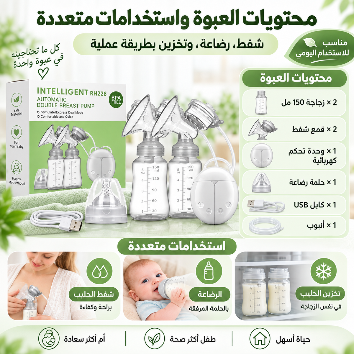 SMART AUTOMATIC DOUBLE BREAST PUMP RH228