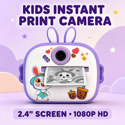 Kids Instant Print Camera with 2.4" Screen, 1080P HD