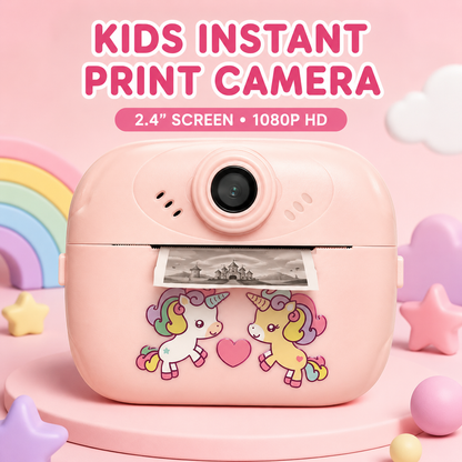 Kids Instant Print Camera with 2.4" Screen, 1080P HD