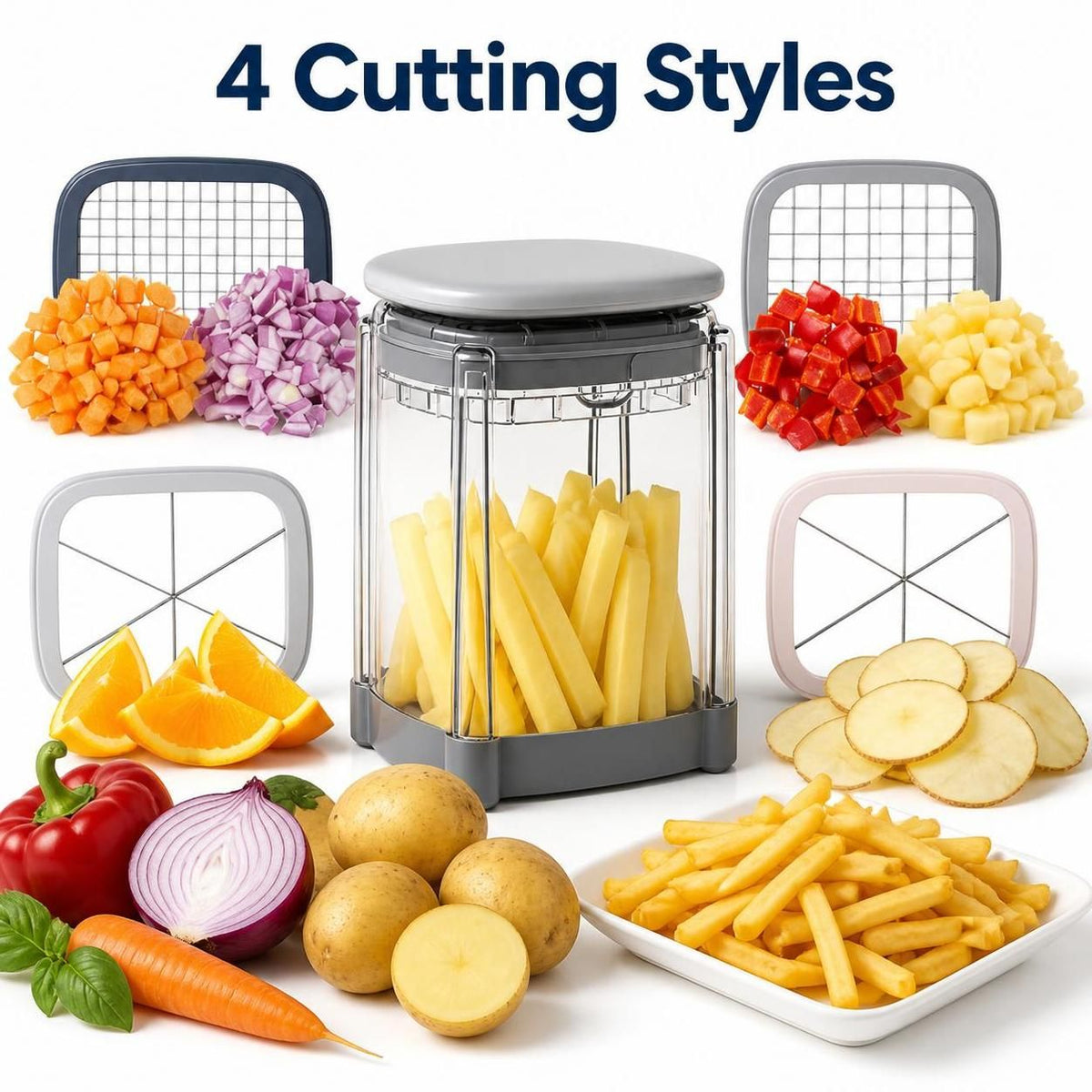 3 in 1  Manual Vegetable Chopper & Potato Cutter