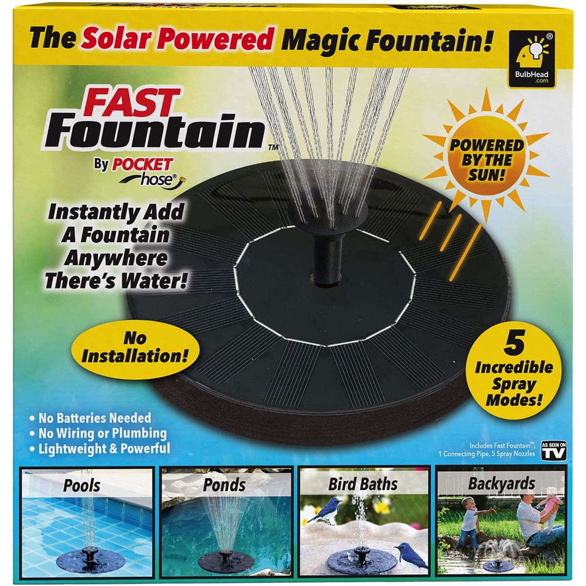 Solar Bird Bath Water Fountain Pump