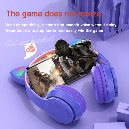 Cat Ears Bluetooth Wireless Headphone With Mic