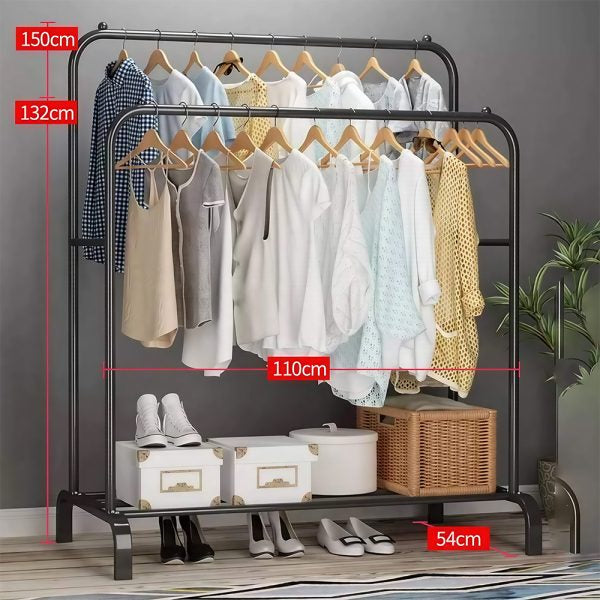 Premium Heavy-Duty Garment Rack – 35 kg Capacity | Sleek, Sturdy & Space Organizer Clothes Hanger
