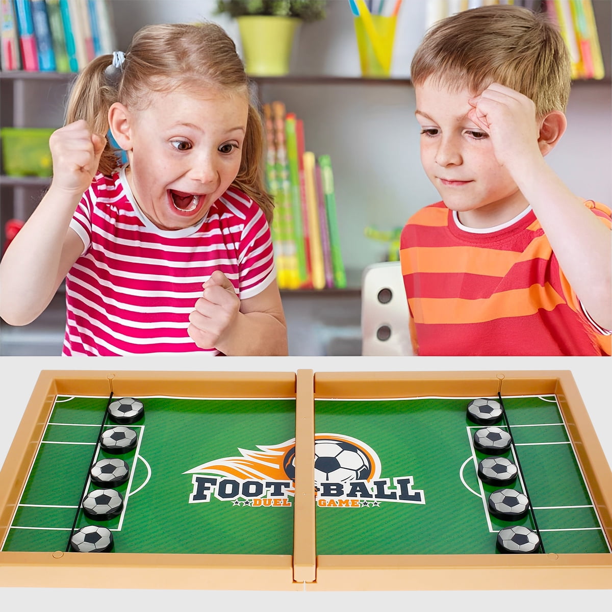 Interactive Fast Sling Puck Game for Kids | Soccer & Basketball Table Board Toy | Parent-Child Educational Battle Game
