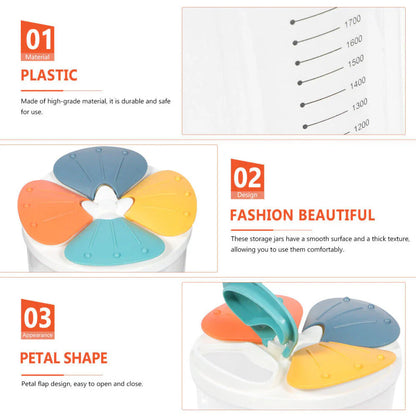 Clear Airtight Cereal Storage Food Container With Lids For Sesame Flour Dry Food 2000ml