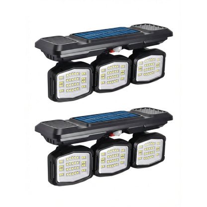 Solar Garden Wall Lights 108 LED 2 Or 3 Head Motion Sensing Technology