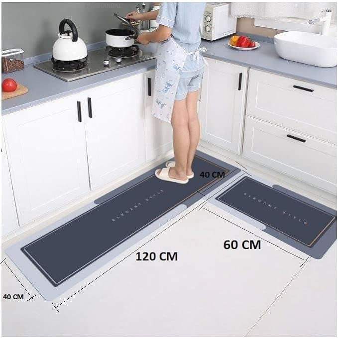 Bathroom Mat (2pcs) Silicone Super Absorbent Quick Dry for and Floor Mats