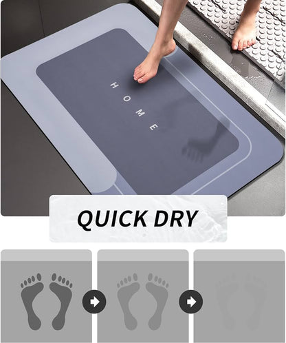 Bathroom Mat (2pcs) Silicone Super Absorbent Quick Dry for and Floor Mats