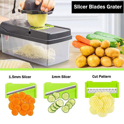 14 Pcs Multifunctional Vegetable Cutter Food Cutter Potato Cutter, Egg Separator Slicer