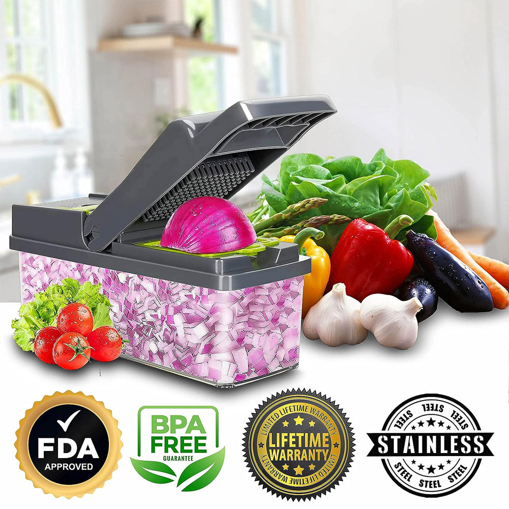 14 Pcs Multifunctional Vegetable Cutter Food Cutter Potato Cutter, Egg Separator Slicer