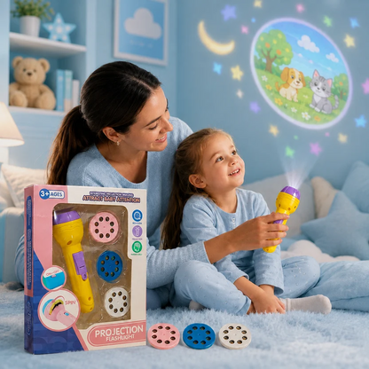 Mini Projector Torch Flashlight for Kids
