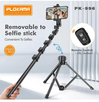 PLOKAMA PK996 Multifunctional  Bluetooth Tripod with Remote 5.5F PK996