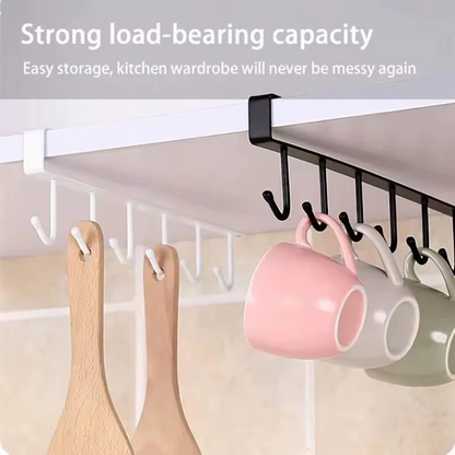 Stainless steel 6 hook organizer