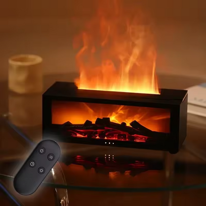 Flame Fireplace Diffuser, Vintage Fireplace Aromatherapy Diffuser Humidifier