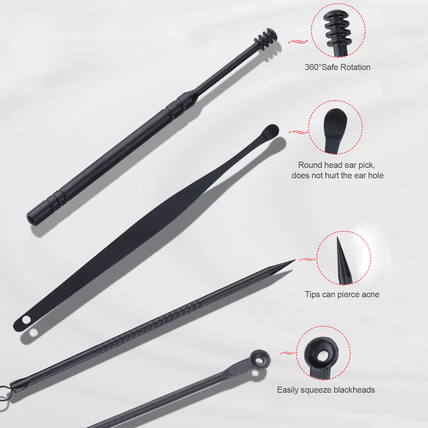 Luxury Black Manicure Set Nail Clippers Tools Household 18Pcs , Tool Kit for Men and Women