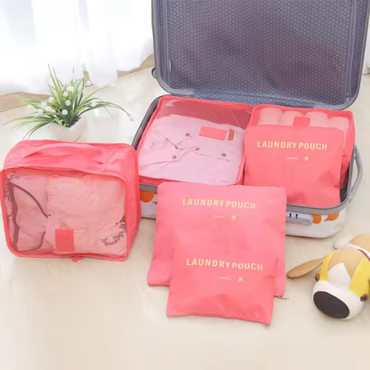6-Piece Travel Packing Cubes Set – Foldable Luggage Organizer Bags