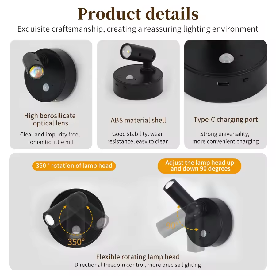 Magnetic Spotlight Wireless LED Wall Lamp – Rechargeable Motion Sensor Light