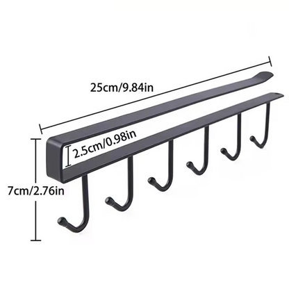 Stainless steel 6 hook organizer