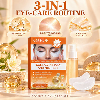 EELHOE Collagen Eye Mask & Vitamin C Mist Set – 1 Pair + 50ml