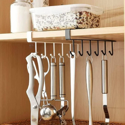 Stainless steel 6 hook organizer