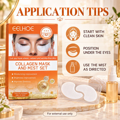 EELHOE Collagen Eye Mask & Vitamin C Mist Set – 1 Pair + 50ml