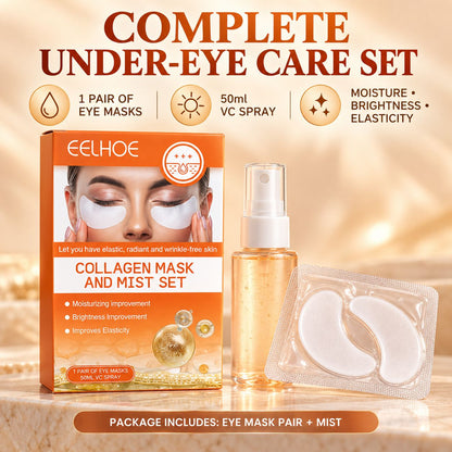 EELHOE Collagen Eye Mask & Vitamin C Mist Set – 1 Pair + 50ml