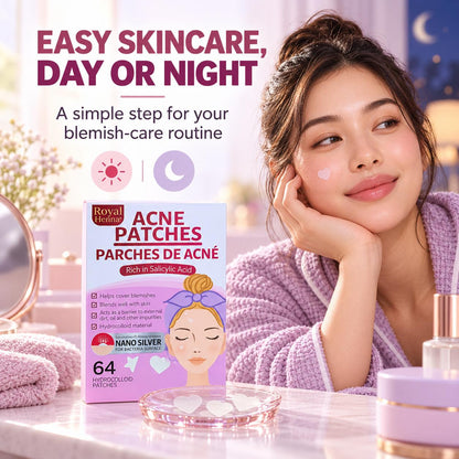 Heart-Shaped Hydrocolloid Acne Patches with Salicylic Acid – 64 Pieces