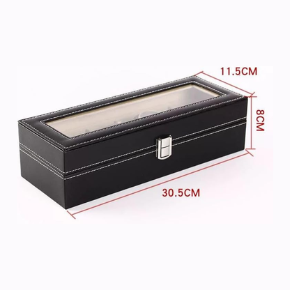 Watch Organizer and Accessories Premium Leather and Clear Cover Gift