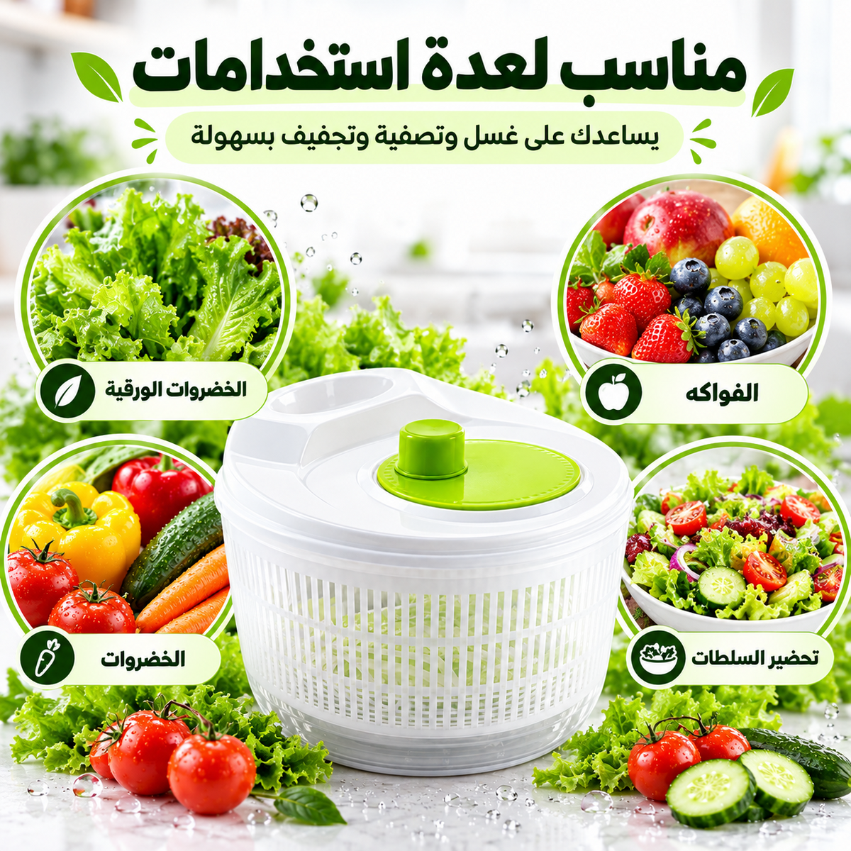 5L Manual Vegetable & Fruit Washer