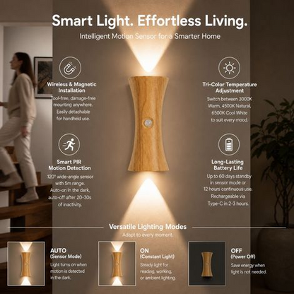 LED Smart Motion Sensor Hourglass-Shaped Wall Light