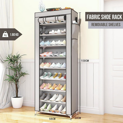 Shoe rack 10 Tier Shoes Rack Organiser with Dustproof Cover