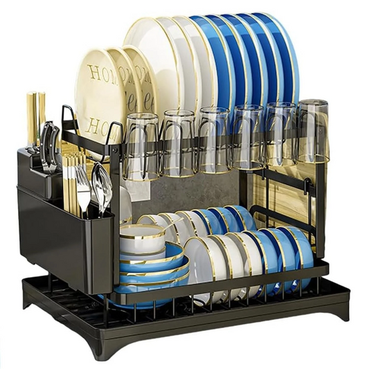 2-Tier Dish Drying Rack – Rustproof Kitchen Dish Drainer