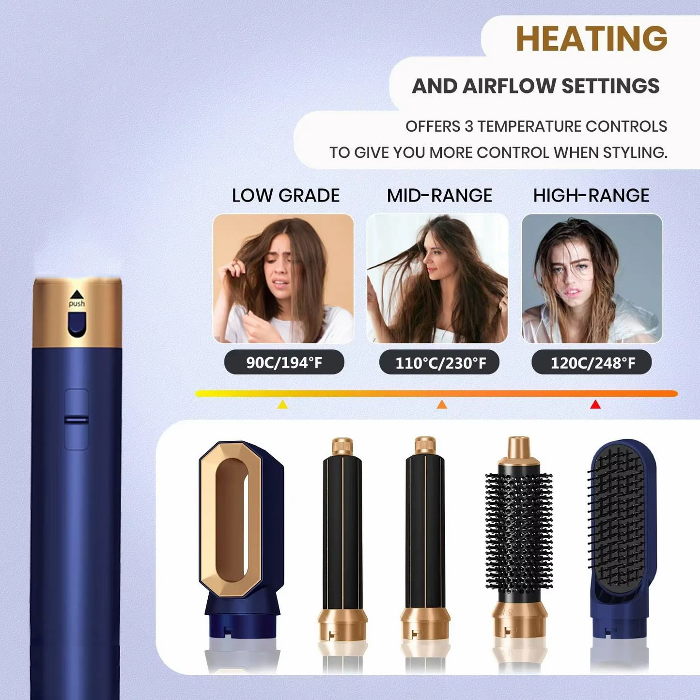 5 In 1 Multi Hair Straightener Hair Styler Curling Iron Hair Dryer