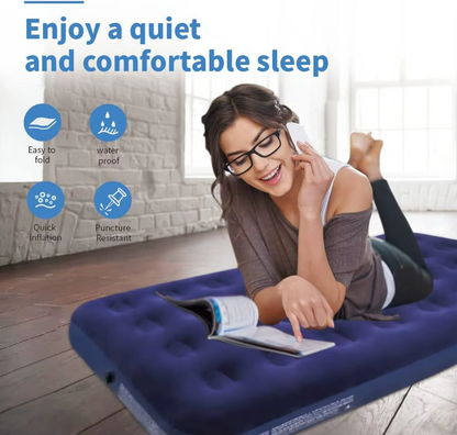 Single Camping Air Mattress PVC Inflatable Bed