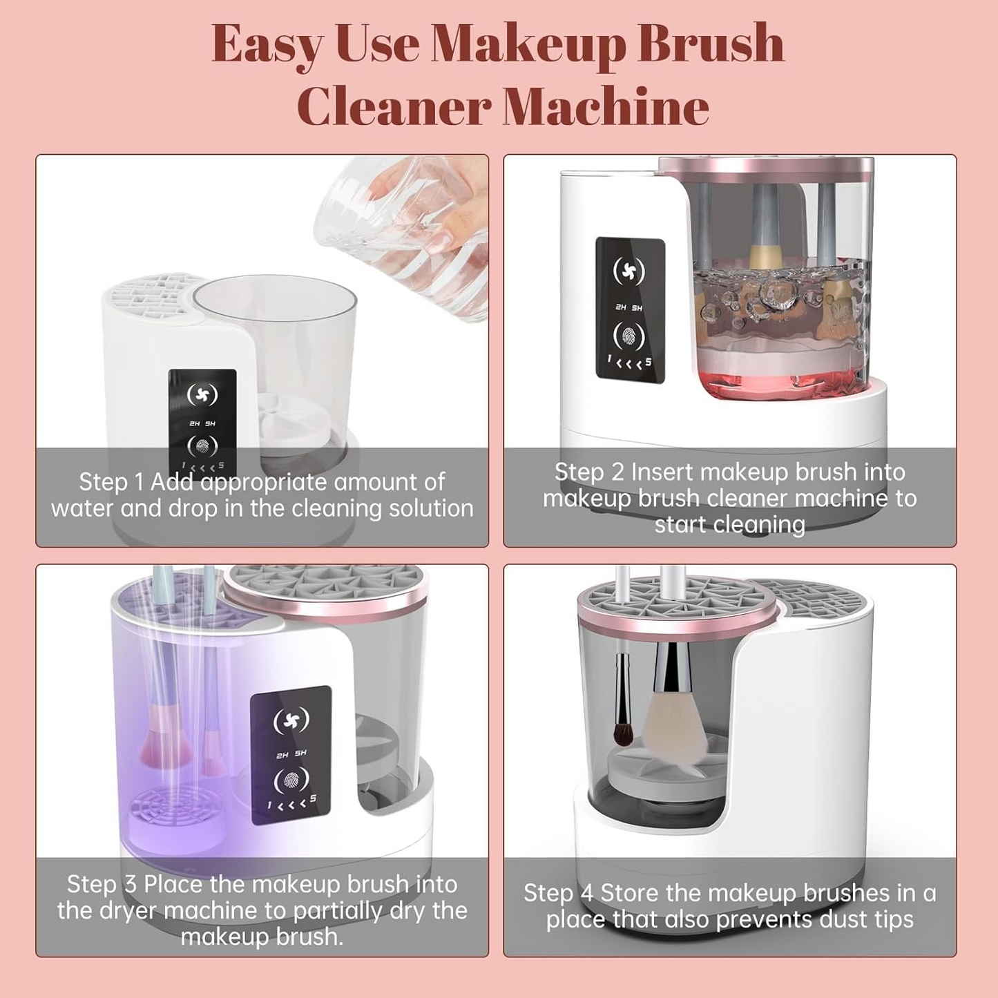 3 in 1 Portable USB Makeup Brush Cleaner & Dryer & Holder