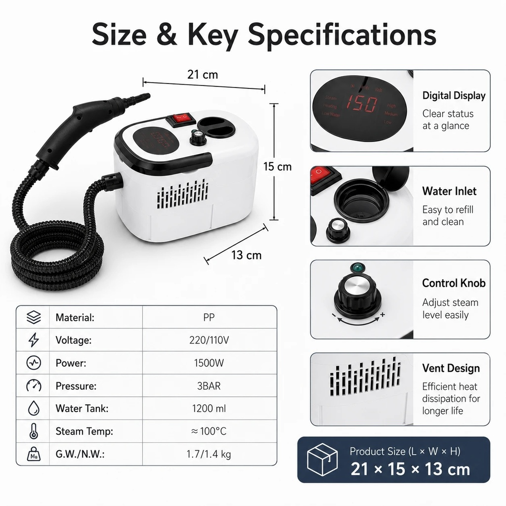 Portable Handheld Steam Cleaner