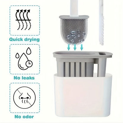 3 in 1 Silicone Toilet Brush with Holder