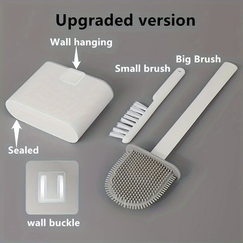 3 in 1 Silicone Toilet Brush with Holder