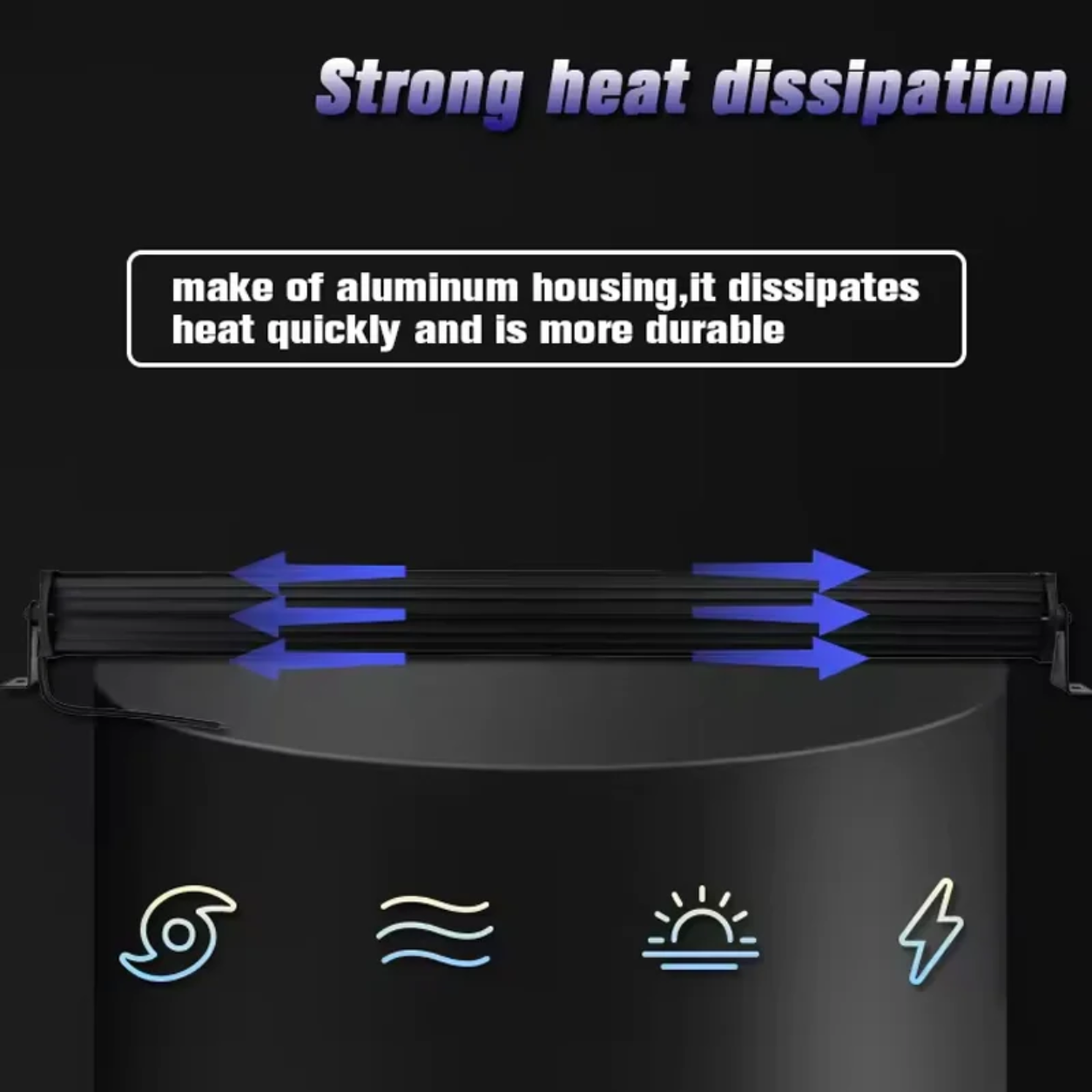 Off-Road Dual-Row LED Work Light Bar  Cool White IP67 Waterproof